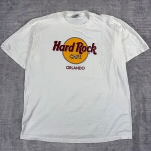 Hard Rock Cafe Shirt Mens XL White Vintage 90s Orlando Single Stitch Made In USA
